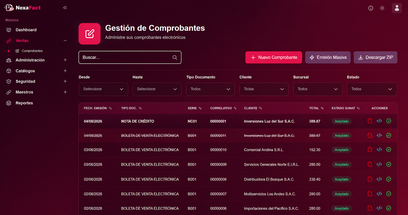 Plataforma Facturación NexaFact